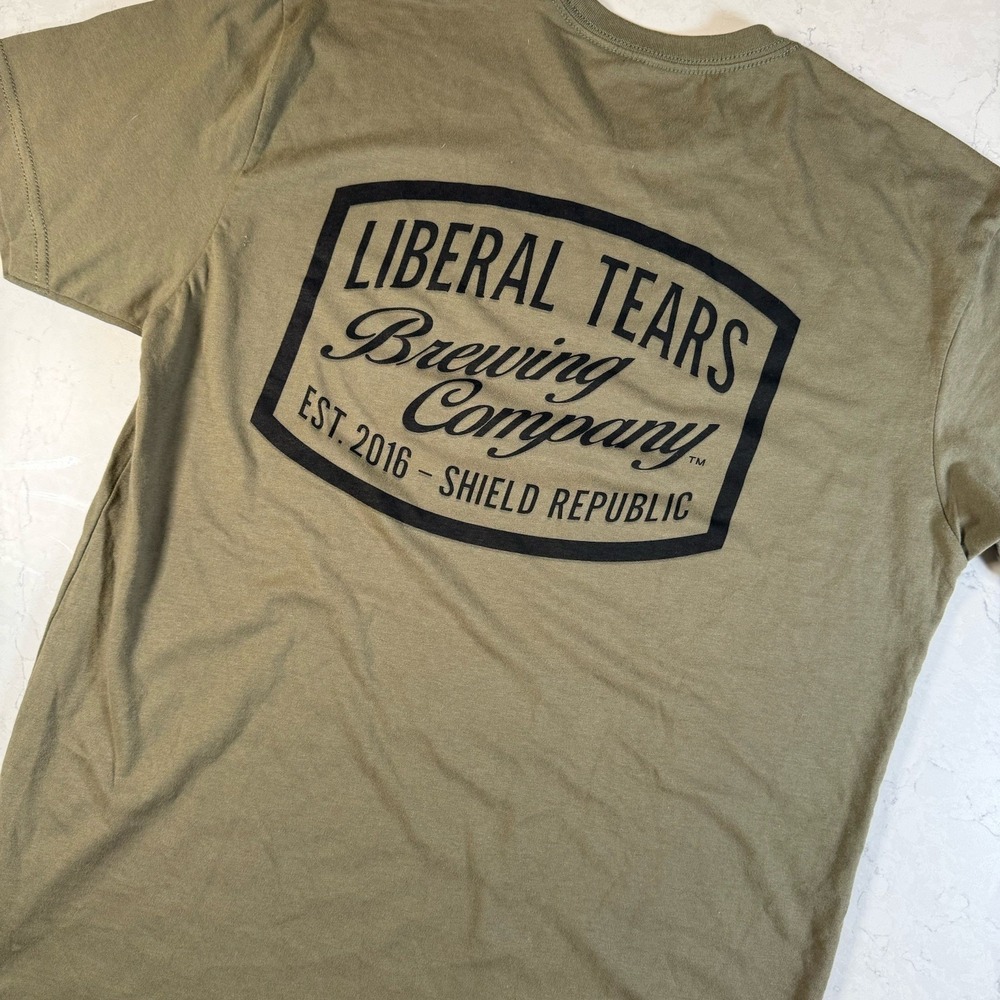 Shield Republic Liberal Tears Brewing Company Republican T-Shirt Green Medium